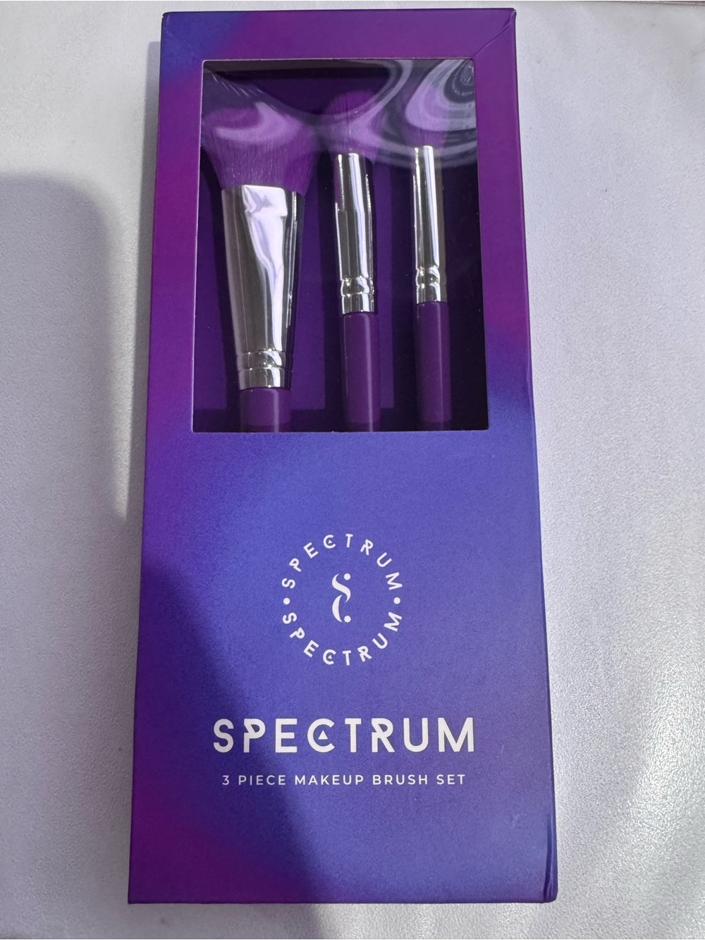 Spectrum Collections 3 Piece Makeup Brush Set Purple Vegan Cruelty Free